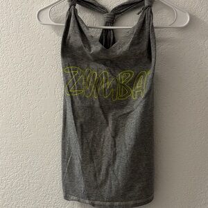 Zumba Fitness Charcoal Tank Top with Neon Accents